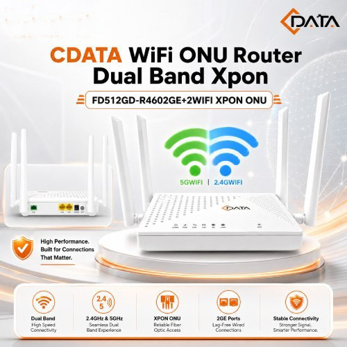 CDATA WiFi ONU Router Dual Band XPON FD512GD-R460 2GE price in bangladesh