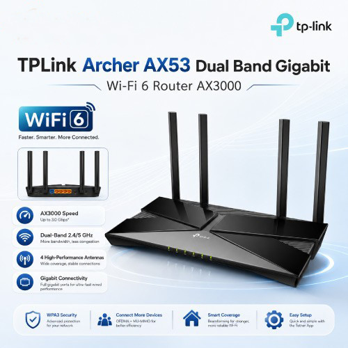 TPLINK Archer AX53 Dual Band Gigabit Wifi 6 Router AX3000 price in bangladesh
